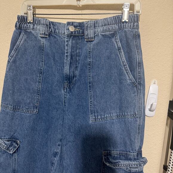 Simple Society Cargo Jeans Women 9/29 Baggy Loose Skater Y2K Utility Pants - Picture 3 of 8